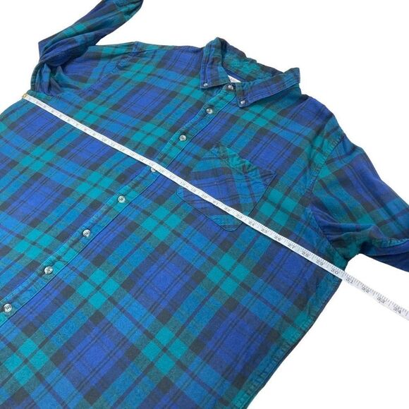 Magellan Shirt Mens Size 3XL Blue Green Plaid Classic Fit Long Sleeve Button Dow - Picture 7 of 8